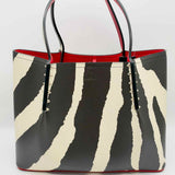 Christian Louboutin Cabarock Small Brown White Zebra Leather Tote