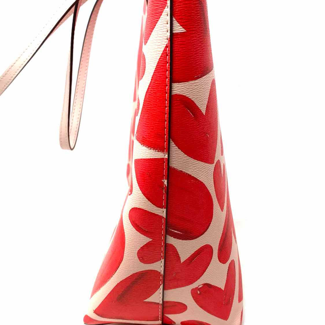 Kate Spade Molly Ever Fallen Coated Canvas Pink Hearts Tote