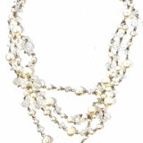 White Layered 20.5" 4 Strand Faux Pearl Necklace