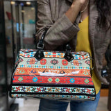 Desigual Vinyl Multi-Color Bowling Tribal Satchel