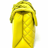 Kurt Geiger Brixton Lock Yellow Convertible Quilted Leather Shoulder Bag