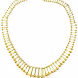 Statement White Gold Tone Collar 18" Beaded Necklace