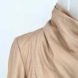 Vince Women's Beige Size S Asymmetrical Leather Jacket
