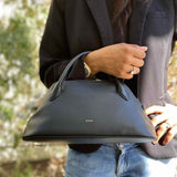 Miuur Kuma Black Half Dome Leather Satchel