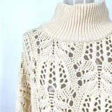 Free People Women's Cream Pink Size XS Turtleneck ombre Sweater