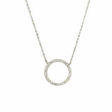Silver tone Pendant 18" Crystal Necklace