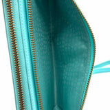 Kate Spade Sanders Place Anita Blue Wallet Studded Pebbled Leather Wristlet