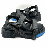 Off-White Trek Strap Sponge Women's Black Sz 36/5.5 Buckle Leather Logo Sandals