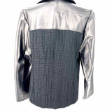 HELMUT LANG Women's Black Size S Asymmetrical Gauze Mixed Media Jacket