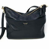 Kate Spade Black Hobo Pebbled Leather Shoulder Bag