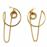 Justine Clenquet Gold Tone Hoop Charm Faux Pearl Earrings
