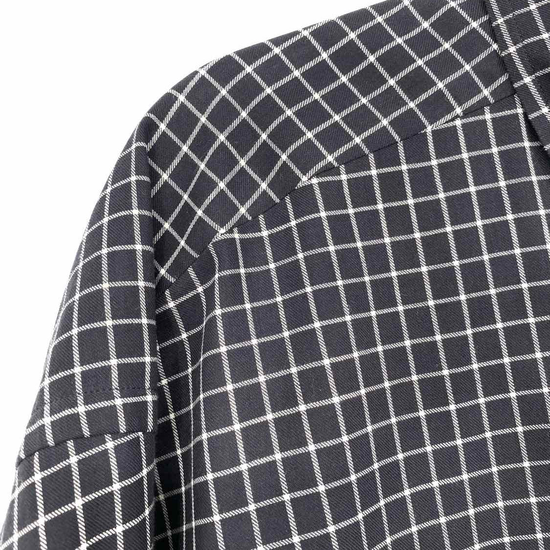 Ralph Lauren Men's Black Size XxL Cotton Plaid Made in Italy Long Sleeve Shirt