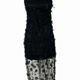 maeve Women's Black Size 2 Sleeveless Mesh Floral Applique Dress