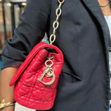 Christian Dior Miss Dior Soft FlapRed Cannage Leather Made in Italy Shoulder Bag