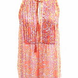 Joie Women's Peach Purple Size L Keyhole Silk Floral Sleeveless