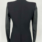 HELMUT LANG Women's Black Size 4 Crux Wool Mixed Media Blazer
