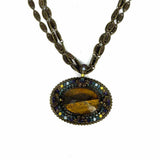 SORRELLI Bronze Tone Pendant 20" Oval Necklace
