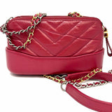Chanel 2018-19 Gabrielle Double Zip WOC Cranberry Made in Italy Crossbody