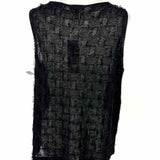 Eileen Fisher Women's Black Size S/P Knit Checkered Sleeveless