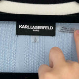 Karl Lagerfeld Women's Blue Size S Button Down Ribbed Cardigan