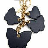 Coach Leather Navy Charm Butterfly Key Chain