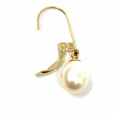 Estate 14k Gold Teardrop Hook Hinge White Cultured Pearls Earrings