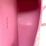 BALENCIAGA Hourglass XS Denim Pink Top Handle Monogram Crossbody