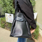LOUIS VUITTON Sac De Paul GM Black Shoulder Epi Leather Bucket Bag