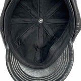 Leather Black Newsboy Hat