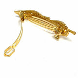 Statement Gold Tone Leaf embellished Hair Clasp
