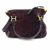 Chloe 2017 Marcie Medium Double Carry Brown Saddle Bag Studded Shoulder Bag