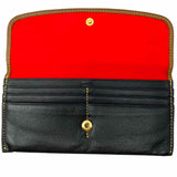 Dooney & Bourke Continental Brown Black Flap Color Block Leather Wallet