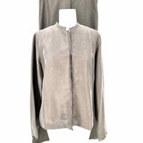Eileen Fisher Women's Gray Size S Madarin Silk Textured Jacket
