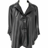 Joseph Ribkoff Women's Black Size 8 Bell Sleeves Vegan Leather Jacket