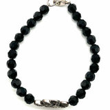 Judith Jack 925 Sterling Silver Beaded 7" Knotted Marcasite Bracelet