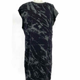 HELMUT LANG Tera Print Women's Black Size M T-shirt Rayon Blend Splatter Dress