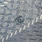 Chanel Silk Gray Logo Metallic Stripe Necktie