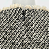 cinq a sept Women's Black Beige Size 8 Pleated Tweed Dress