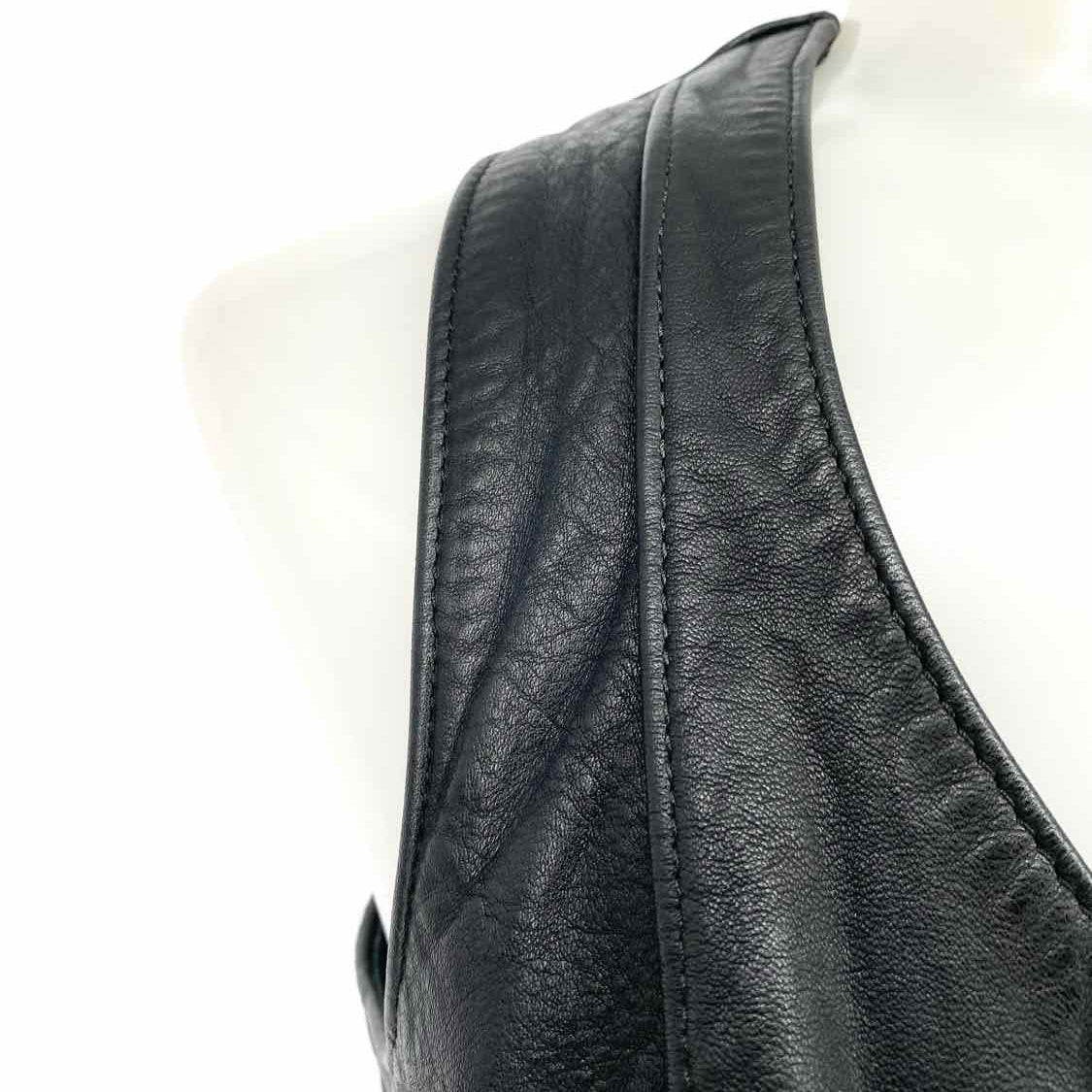 Agatha Blois New York City Custom Leather Women's Black Size XS Leather Vest