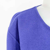 Eileen Fisher Women's Blue Size L Open Front Wool Blend Jacket