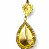 Red Teardrop 2" Dangle Diamond Earrings