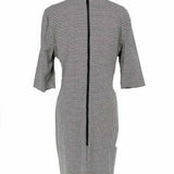 alice+olivia Women's Black White Size 14 1/2 Sleeve Houndstooth Dress