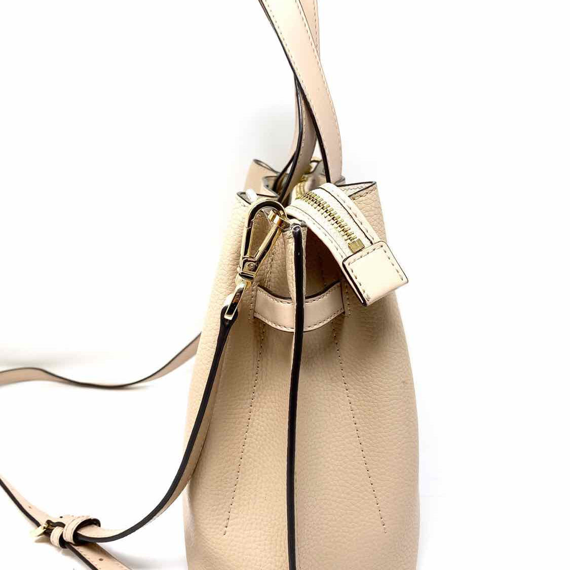 Michael Kors Emilia Beige Crossbody Pebbled Leather Satchel