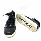 JIMMY CHOO Suede Bells Women's Black Size 37.5 Studded Sneakers