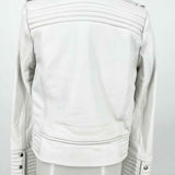 IRO Rojan Women's White Size 38/6 Asymmetrical Leather Moto Jacket
