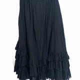 Polo Ralph Lauren Women's Black Size 12 Maxi Cotton Ruffled Skirt