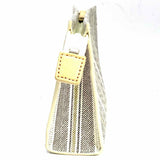 Coach Legacy Ticking Stripe Coated Canvas Black White Zip Clutch