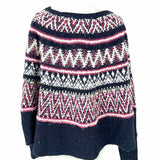 sleeping on snow Women's Navy White Size XS/s Dolman Sleeve Fair Isle Sweater