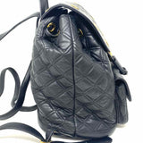 MCM Gold Plated Medallions Black Quilted Leather BackPack