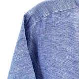 Theory Men's Navy Size M Button Down Linen Short Sleeve Shirt
